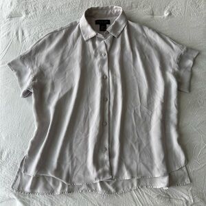 Rachel Zoe Women's Cream Silky Button-Down Shirt